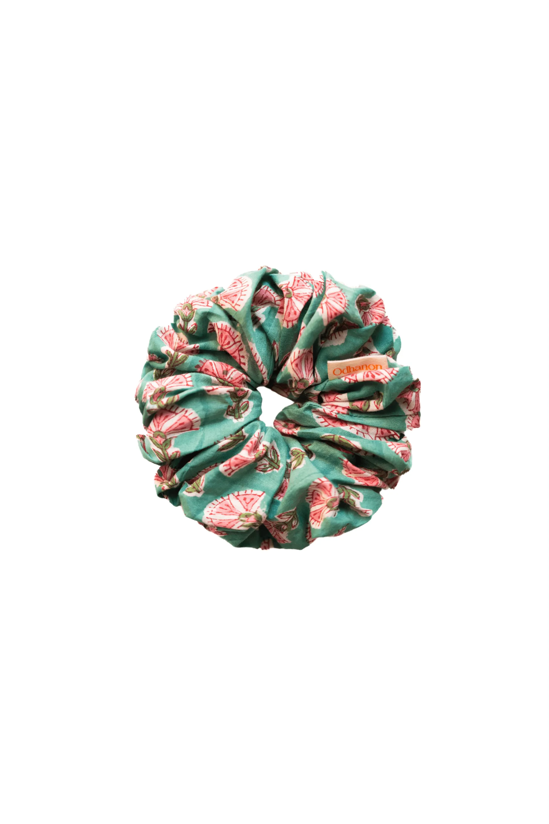 Cotton Cyan Scrunchy - Odhanon
