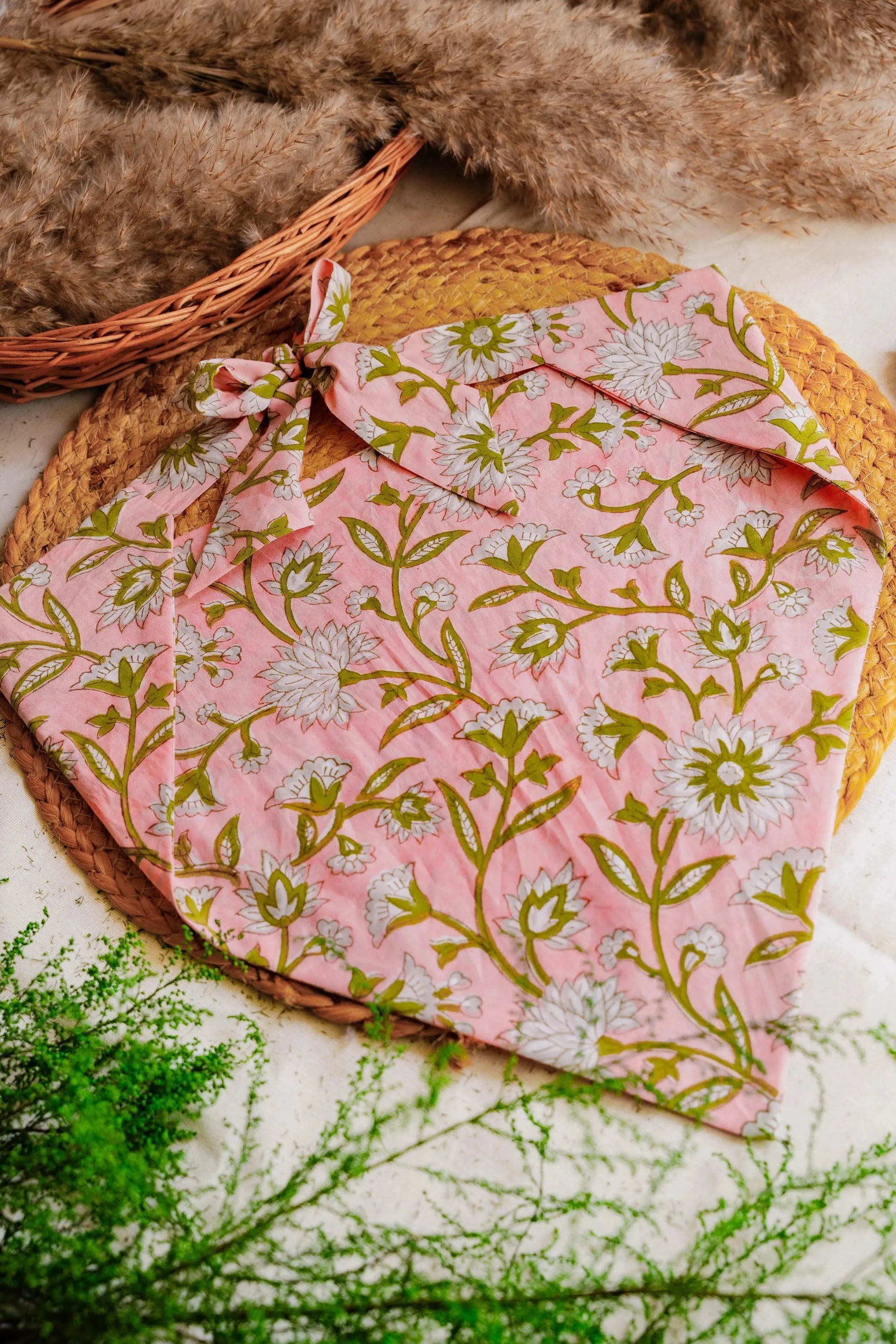 Pink Floral Head Scarf - Odhanon