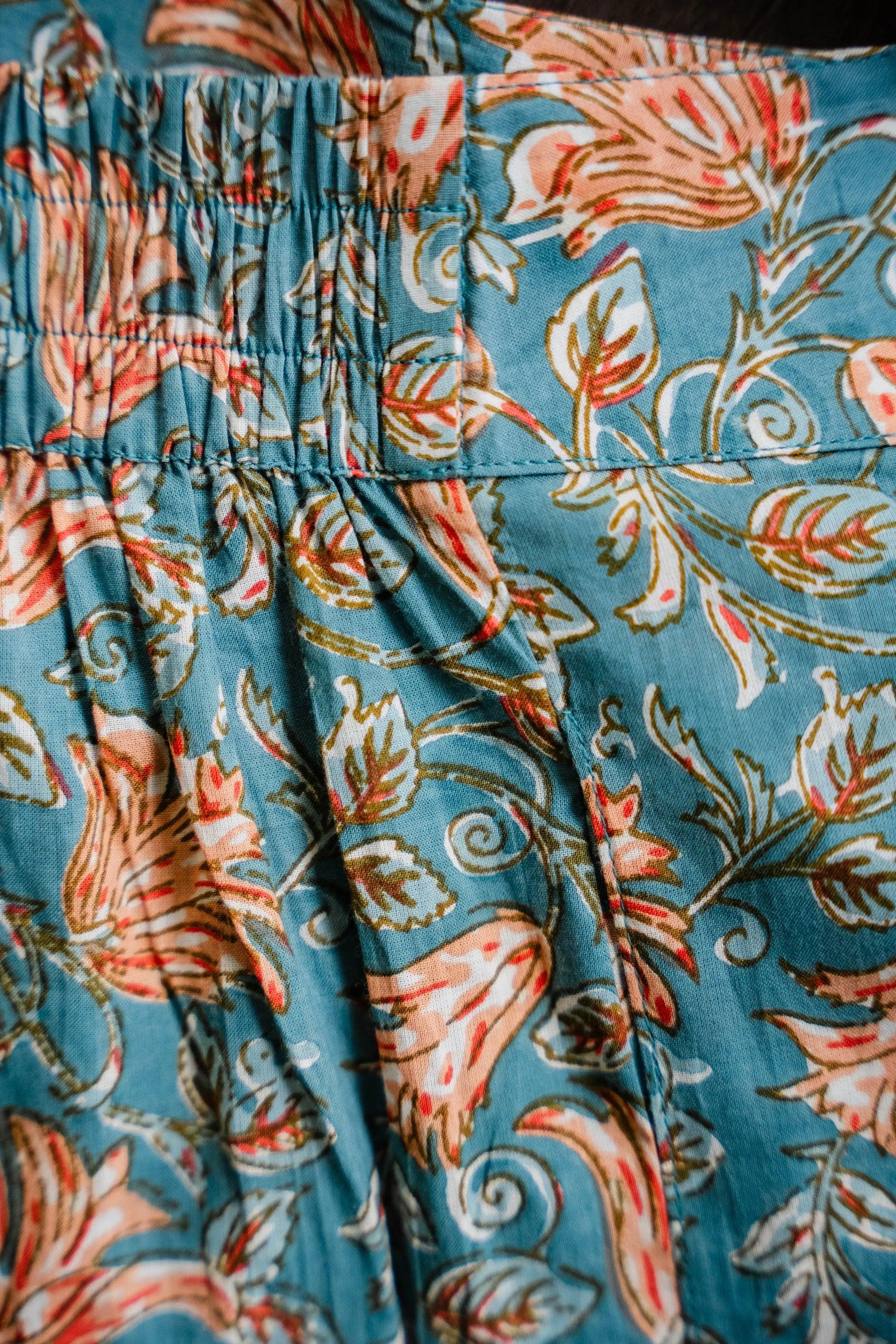 Grey-Blue Floral Wide Leg Culottes - Odhanon
