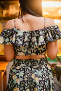 Black Floral Ruffle Coords - Odhanon