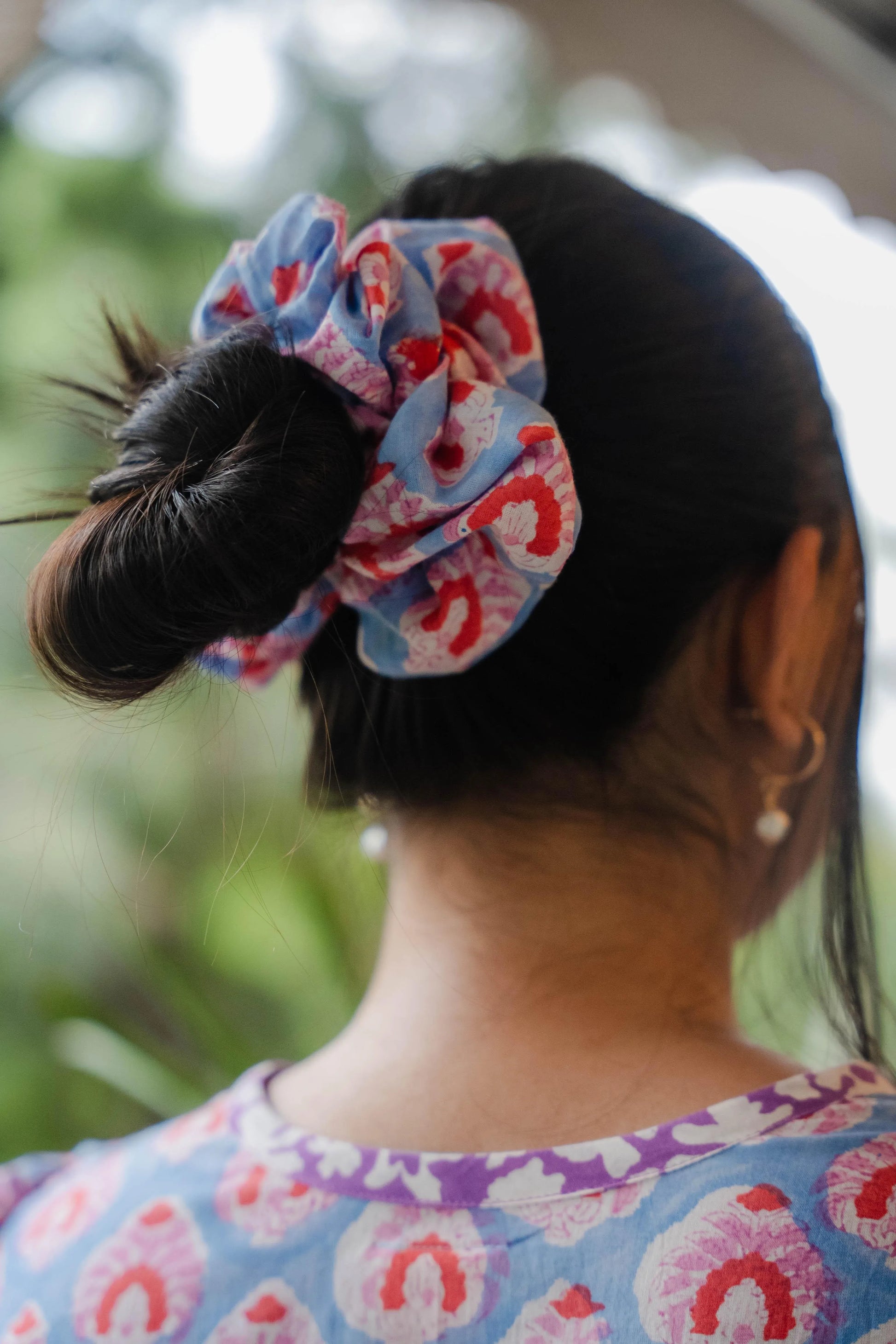 Hand Block Cotton Scrunchies - Odhanon