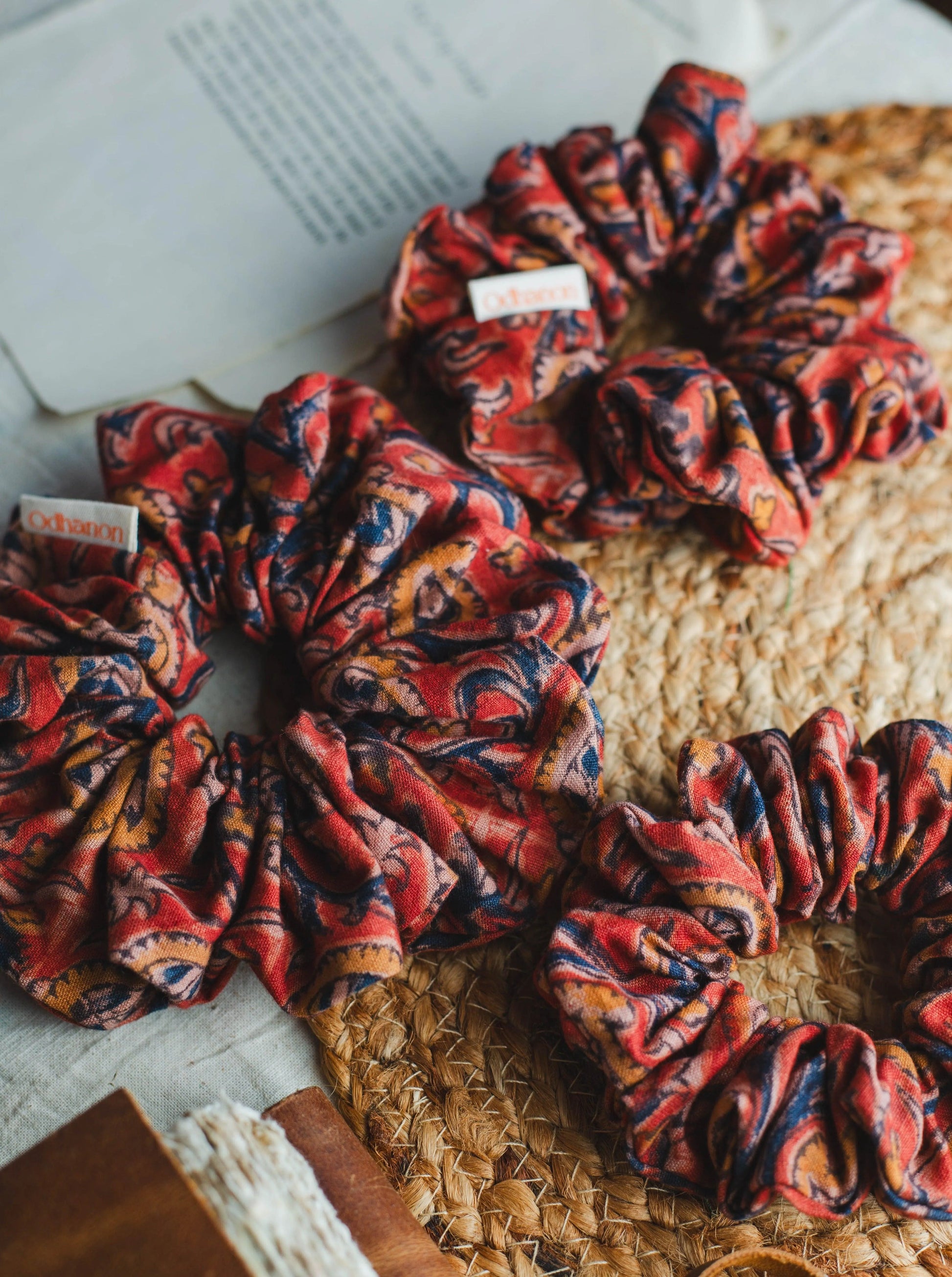 Kalamkari Scrunchies Set - Odhanon