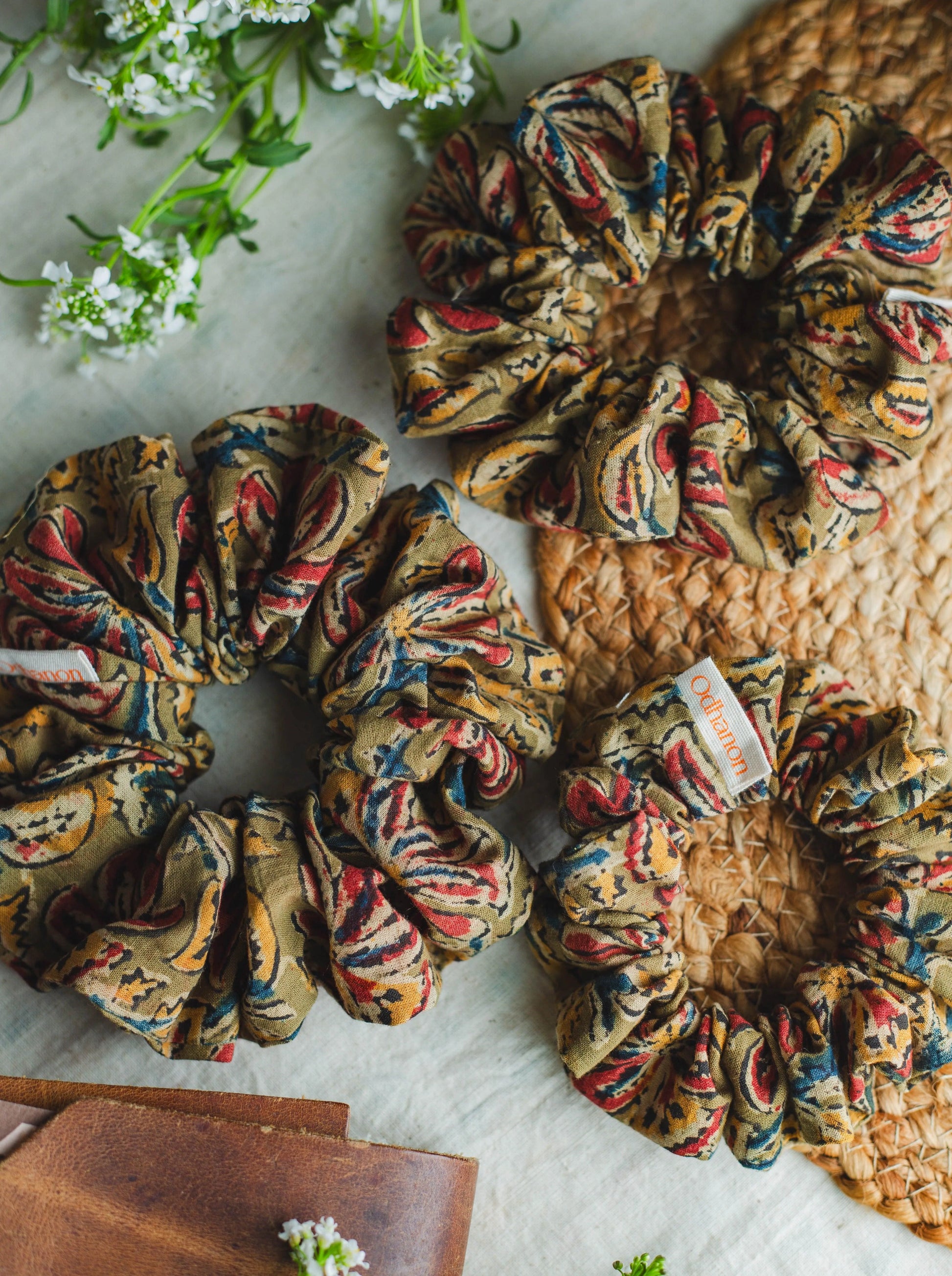 Kalamkari Scrunchies Set - Odhanon