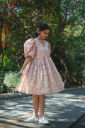 Pink Florals Short Dress - Odhanon
