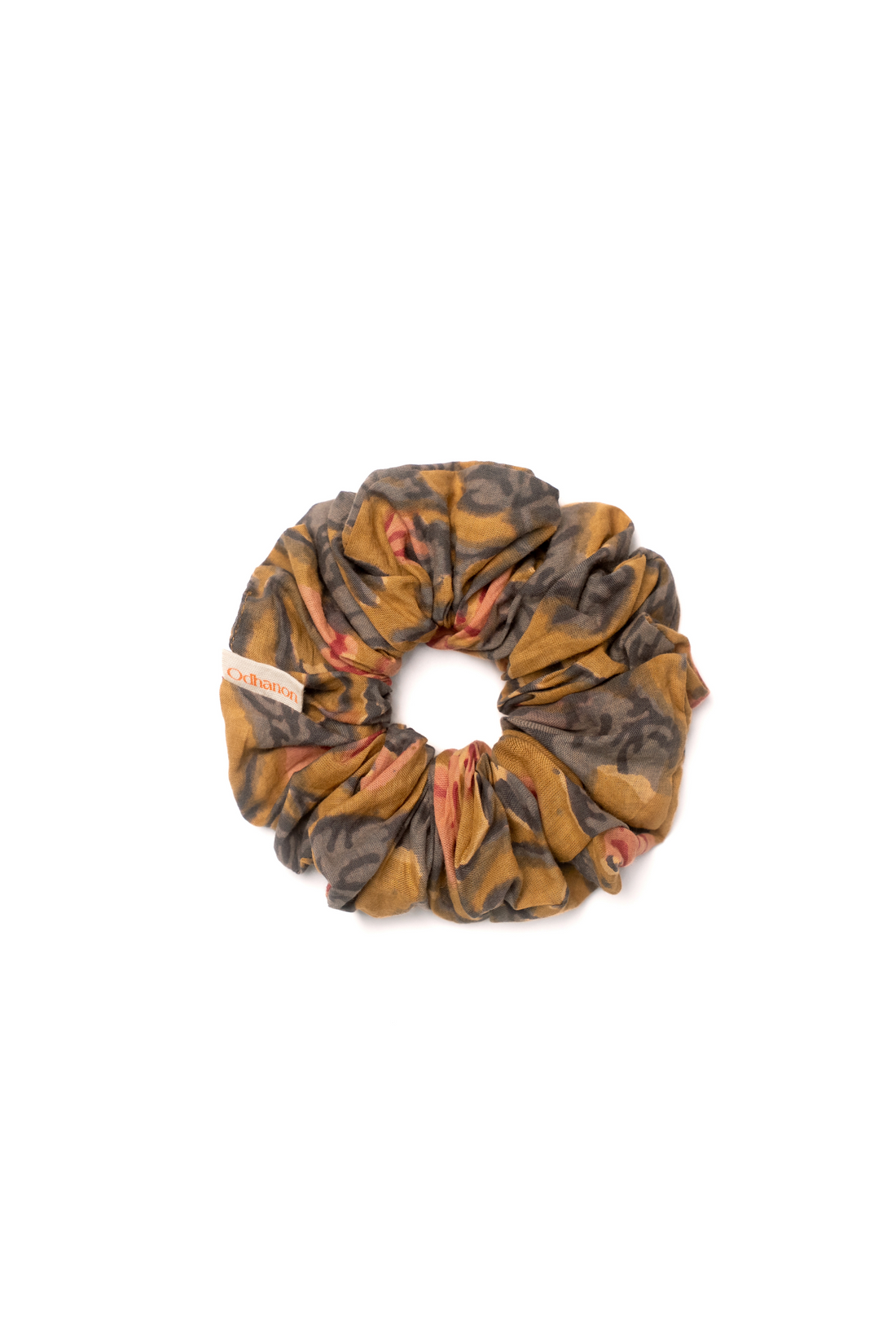 Mustard Big Florals Scrunchy
