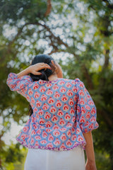 Blue Tie-Up Cotton Top