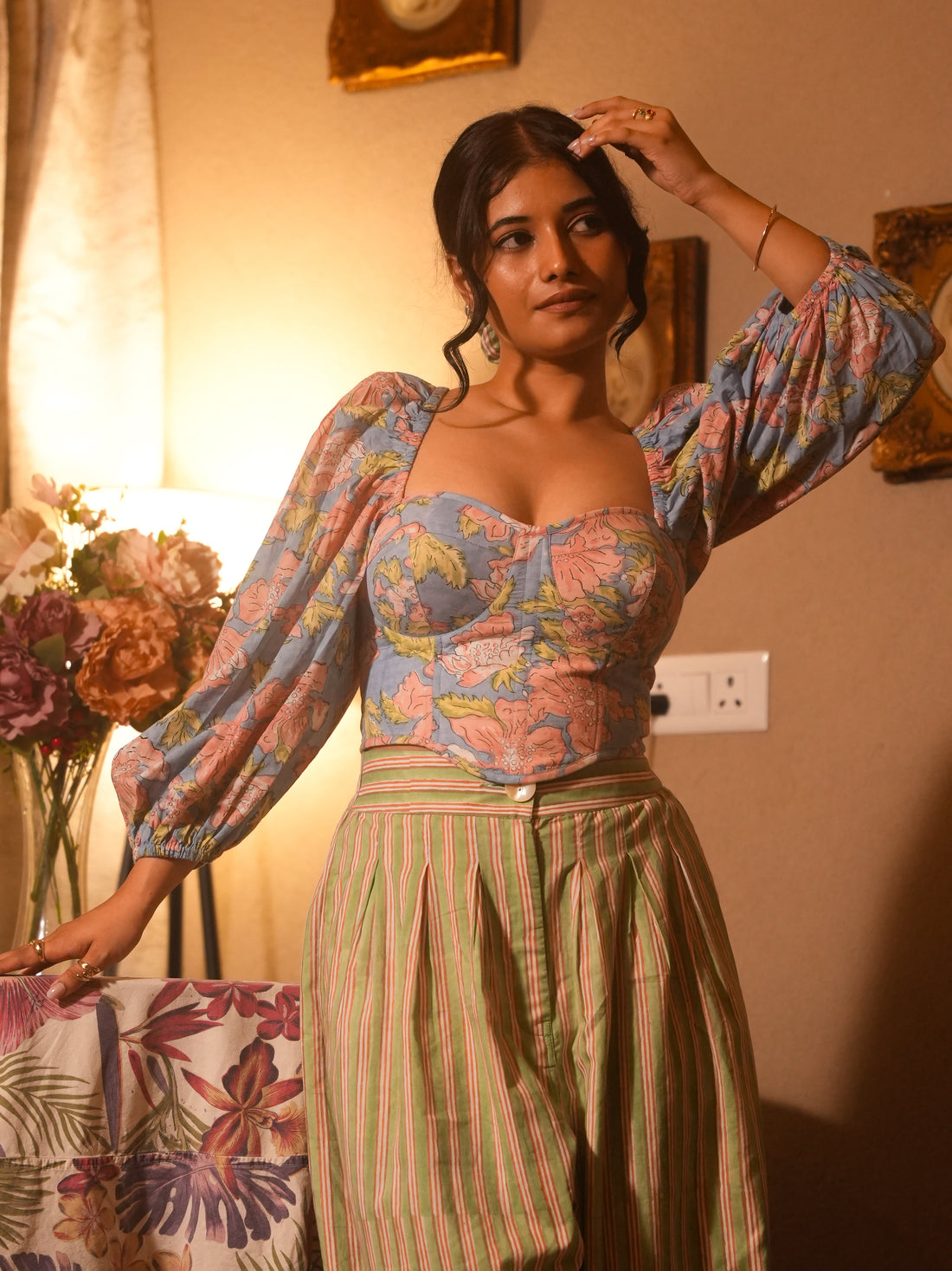 Orchid Set in Blue & Green