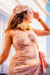 Pink Floral Wrap Dress - Odhanon