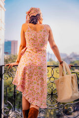 Pink Floral Wrap Dress - Odhanon