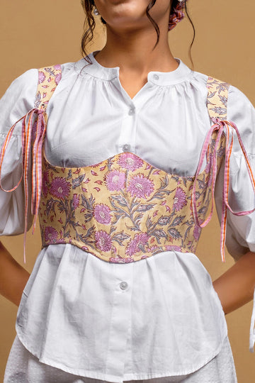 Violet Bust Corset in Yellow