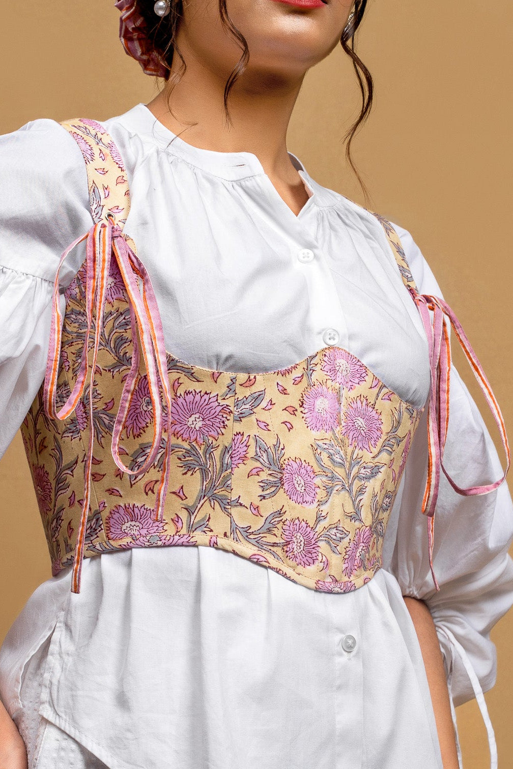 Violet Bust Corset in Yellow