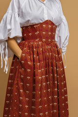 Violet Corset Skirt in Brown