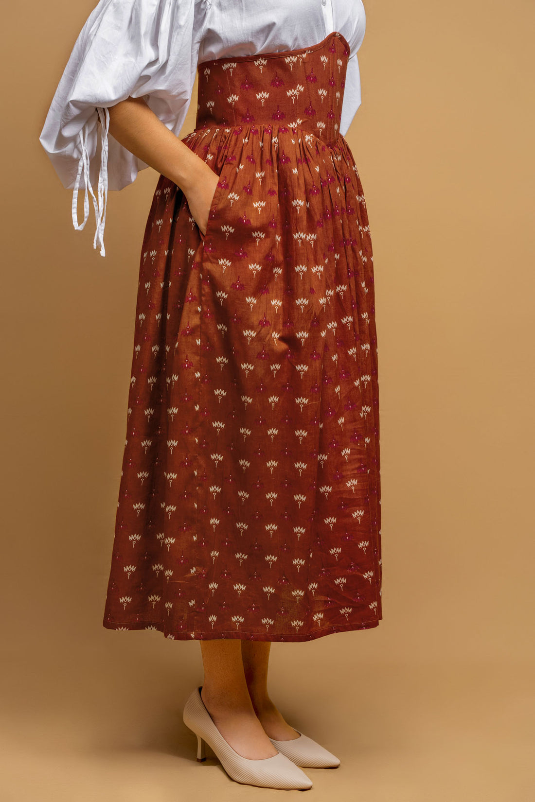Violet Corset Skirt in Brown