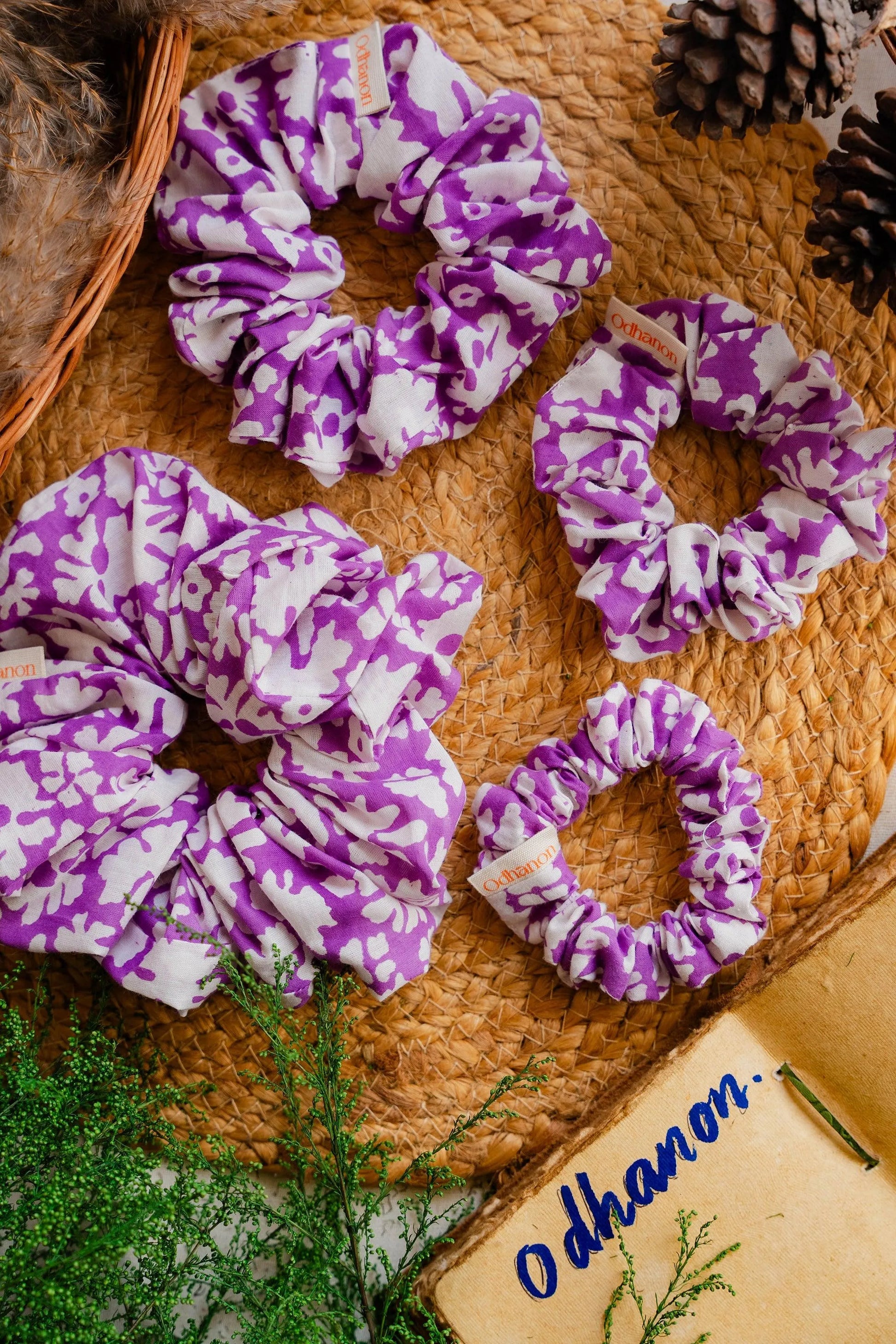 Purple Cotton Scrunchie - Odhanon