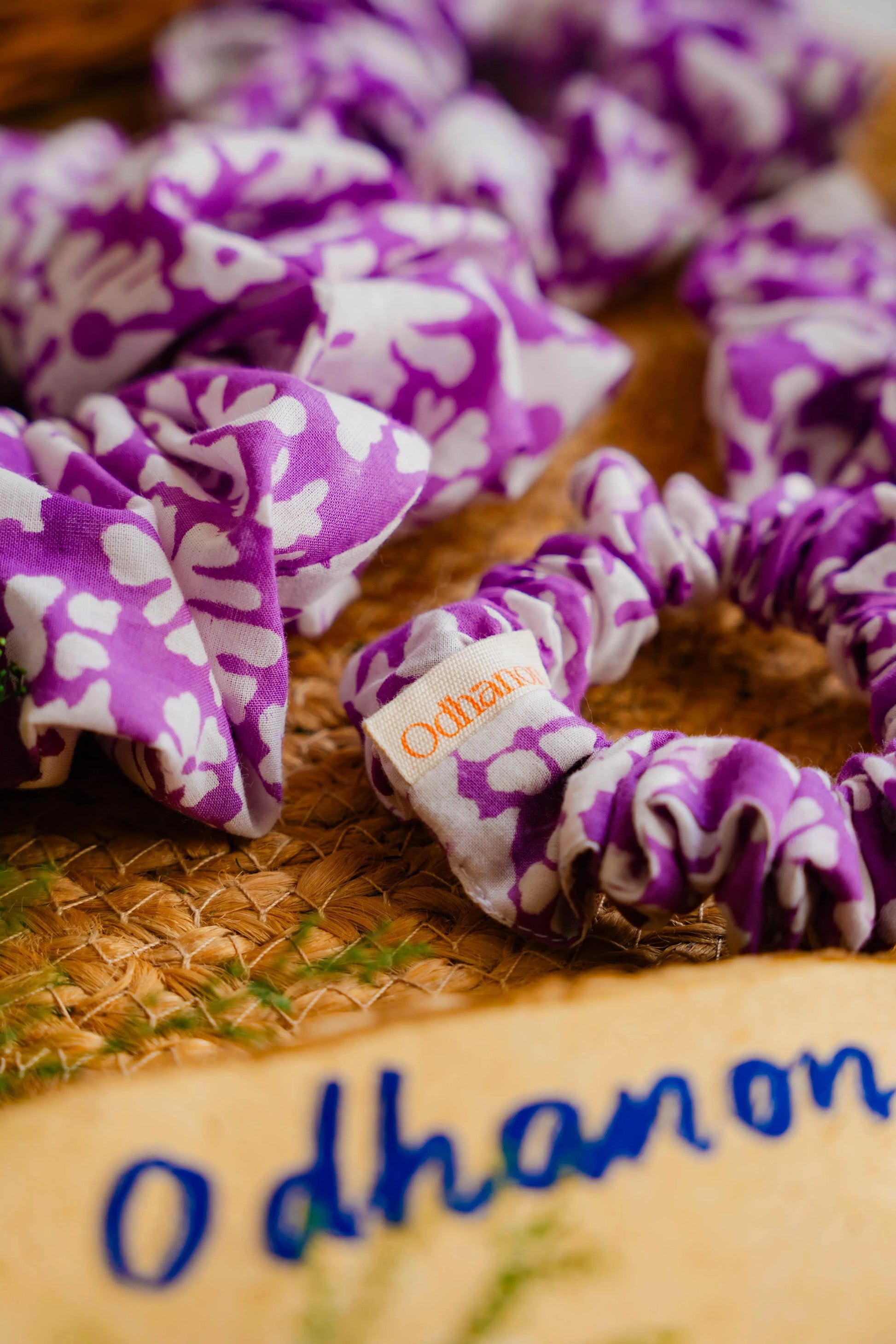 Purple Cotton Scrunchie - Odhanon