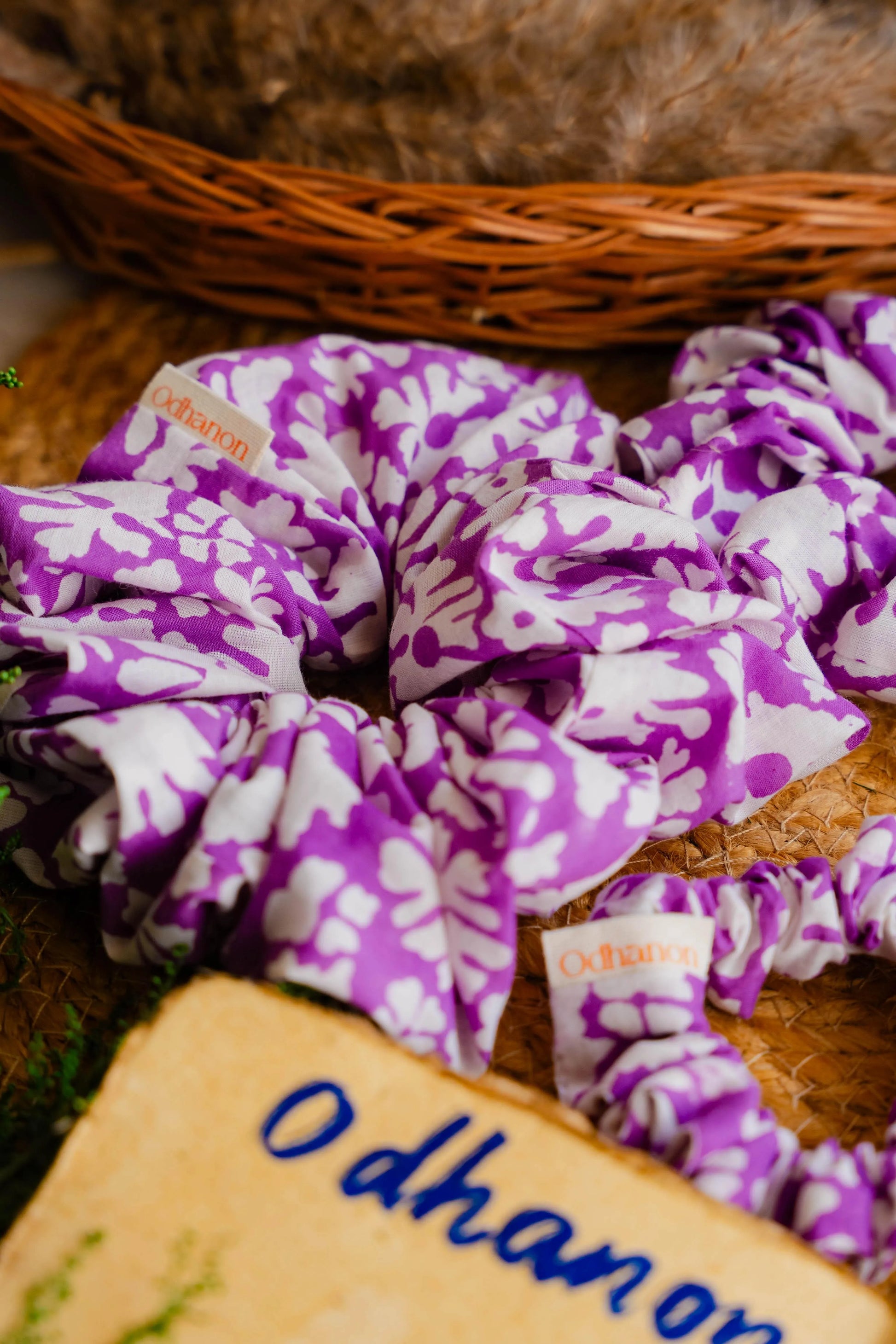 Purple Cotton Scrunchie - Odhanon