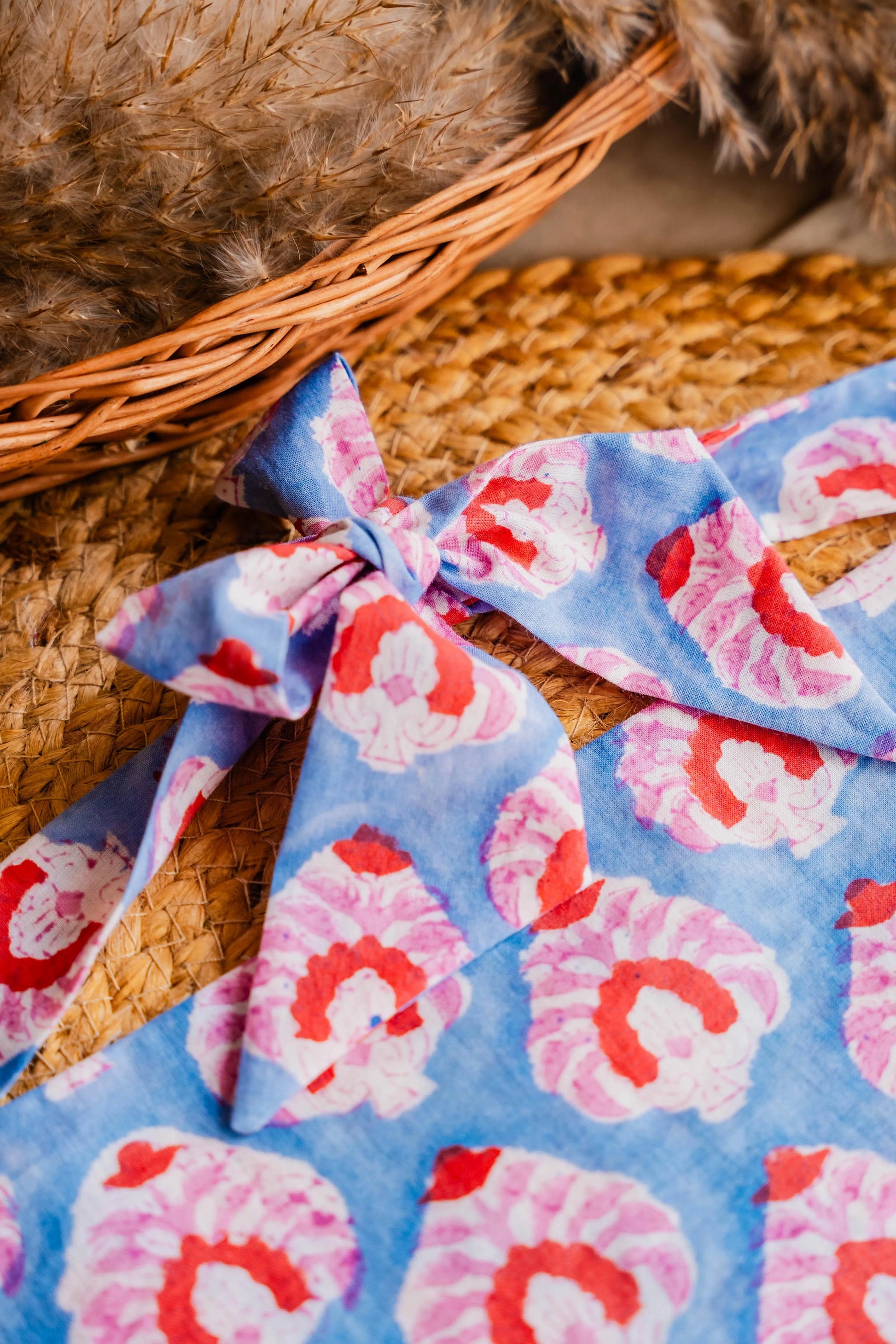 Blue Cotton Head Scarf - Odhanon