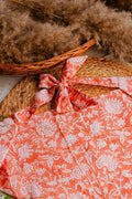 Peach Florals Head Scarf - Odhanon