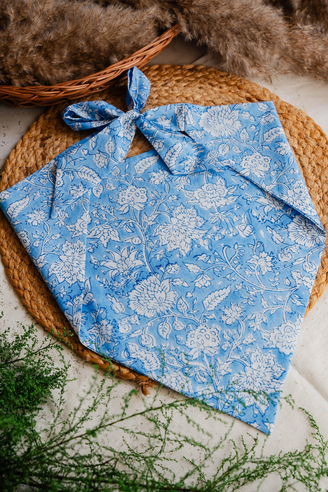 Vibrant Blue Cotton Bandana - Odhanon