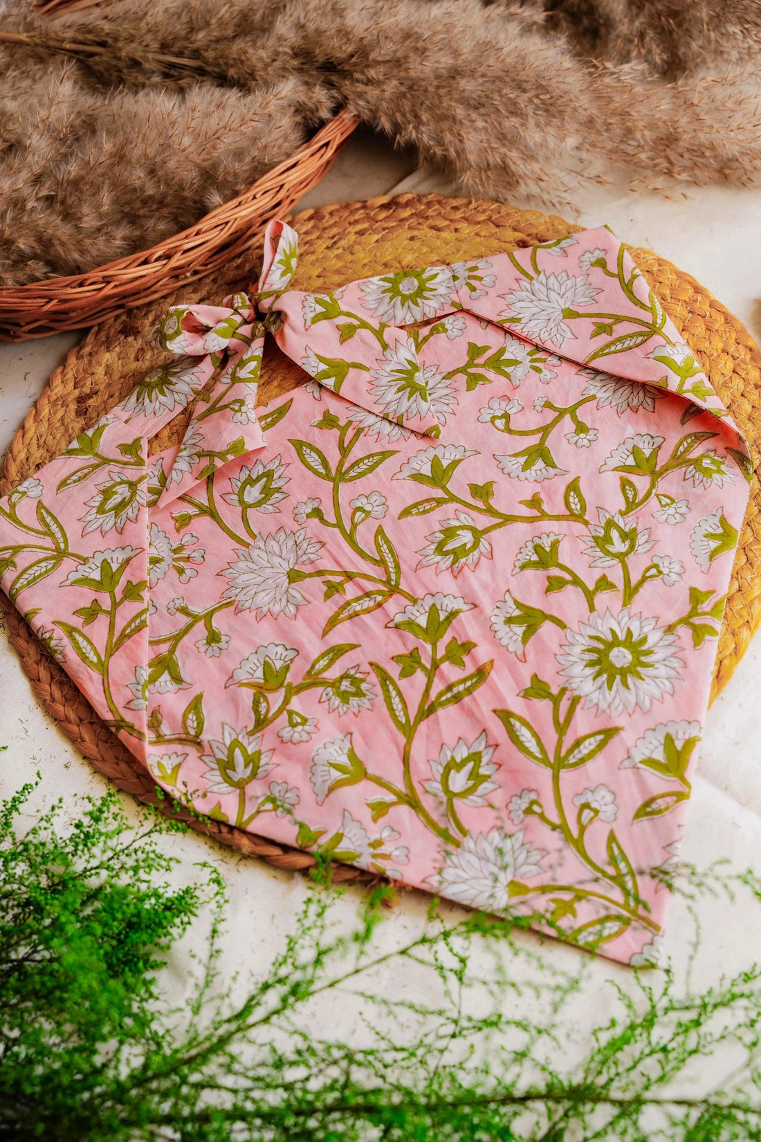 Pink Floral Head Scarf - Odhanon