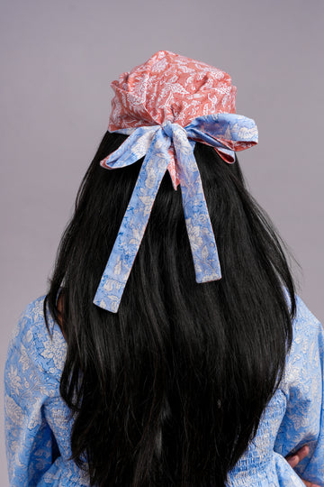 Two Side Peach Blue Bandana