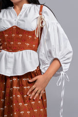 Violet Bust Corset in Brown