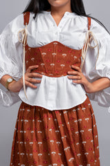 Violet Bust Corset in Brown