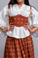 Violet Bust Corset in Brown