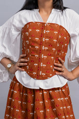 Brown Tube Corset Top