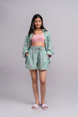 Printed Teal Co-ord Set