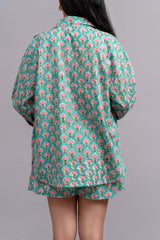 Printed Teal Co-ord Set