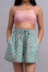 Pink Striped Crop Top