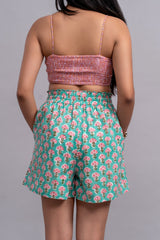 Pink Striped Crop Top