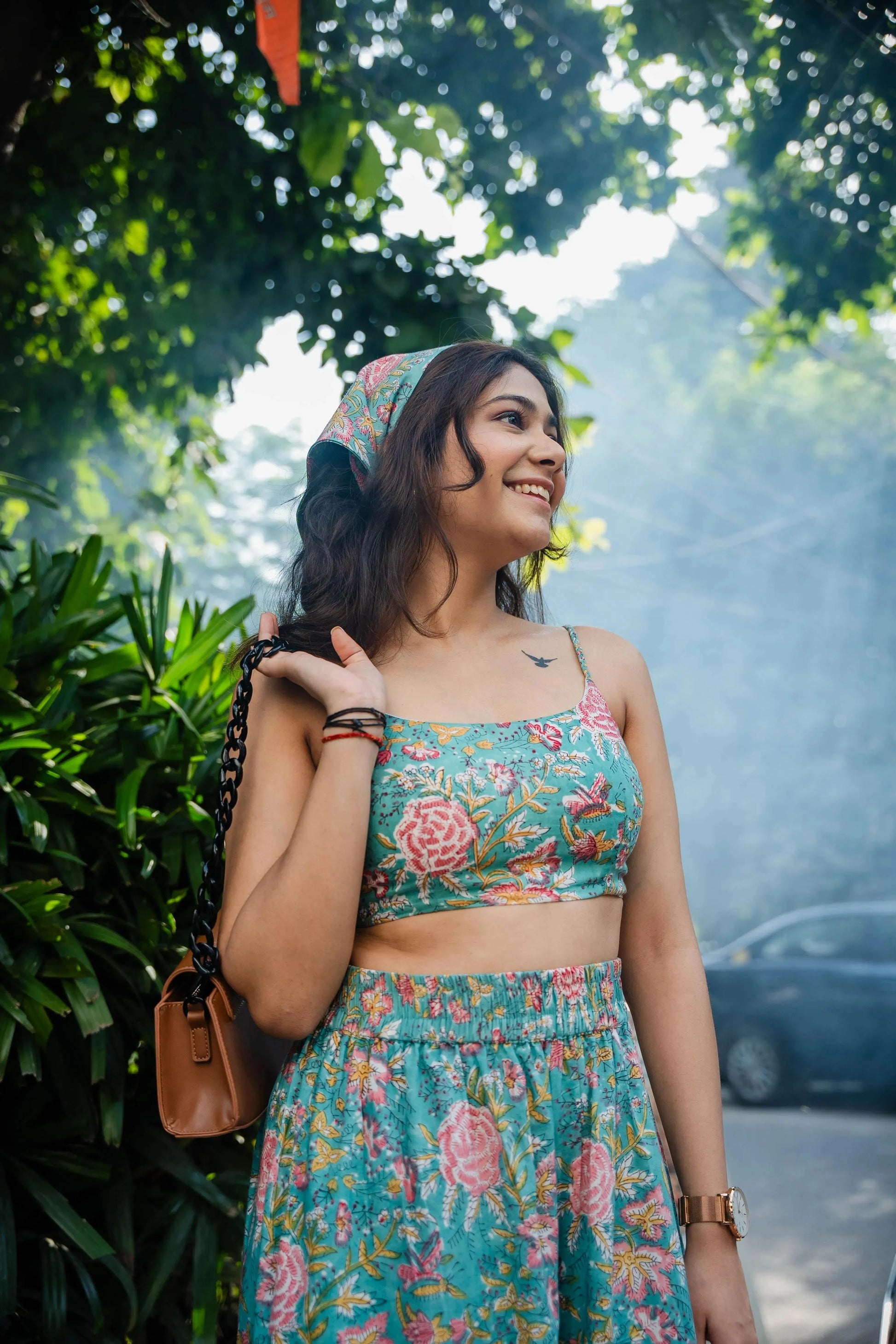 Orange Florals Top - Odhanon