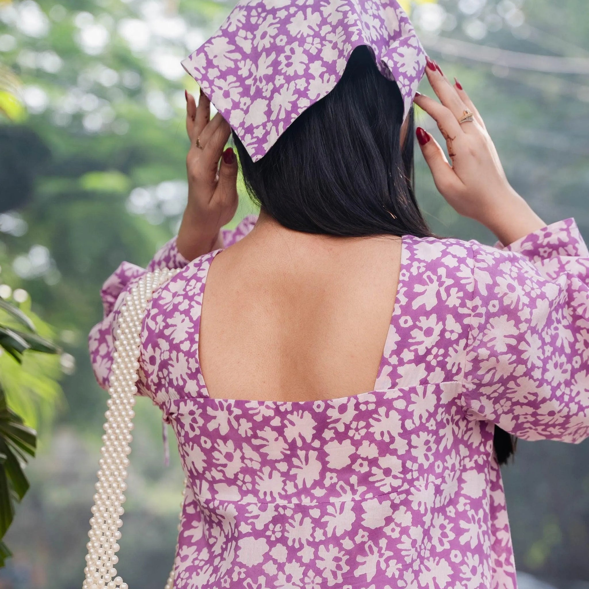 Floral Purple Bandana - Odhanon