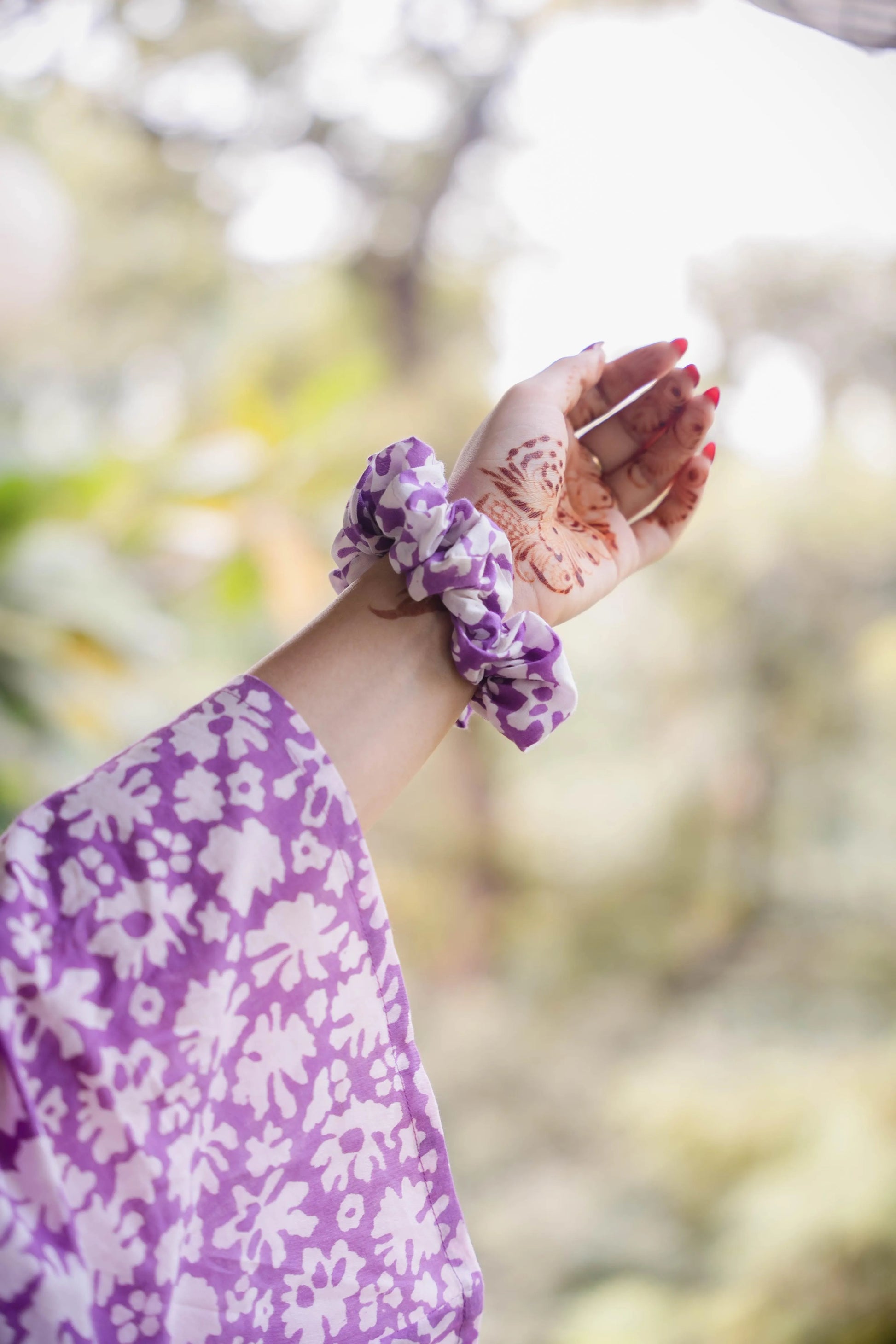Purple Cotton Scrunchie - Odhanon