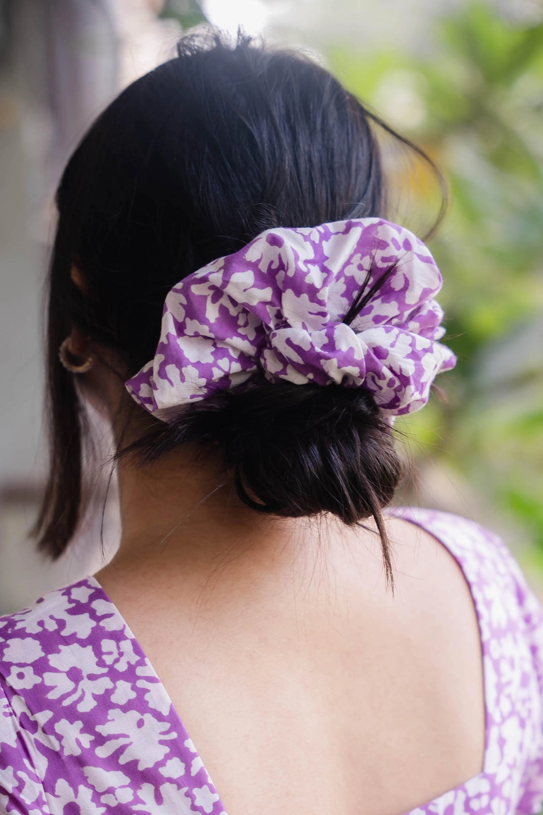 Purple Cotton Scrunchie - Odhanon