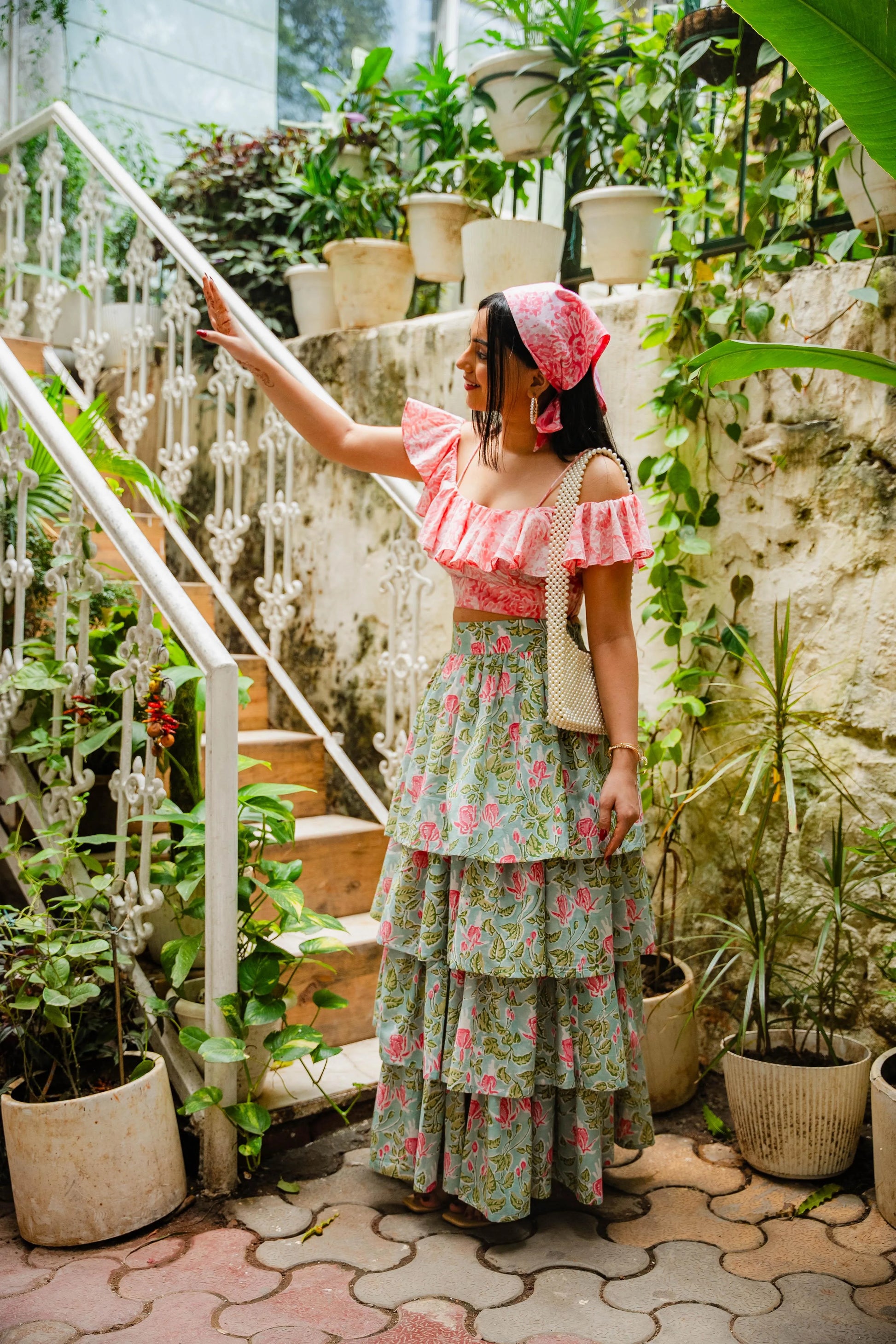 Floral Ruffle Coord Set - Odhanon