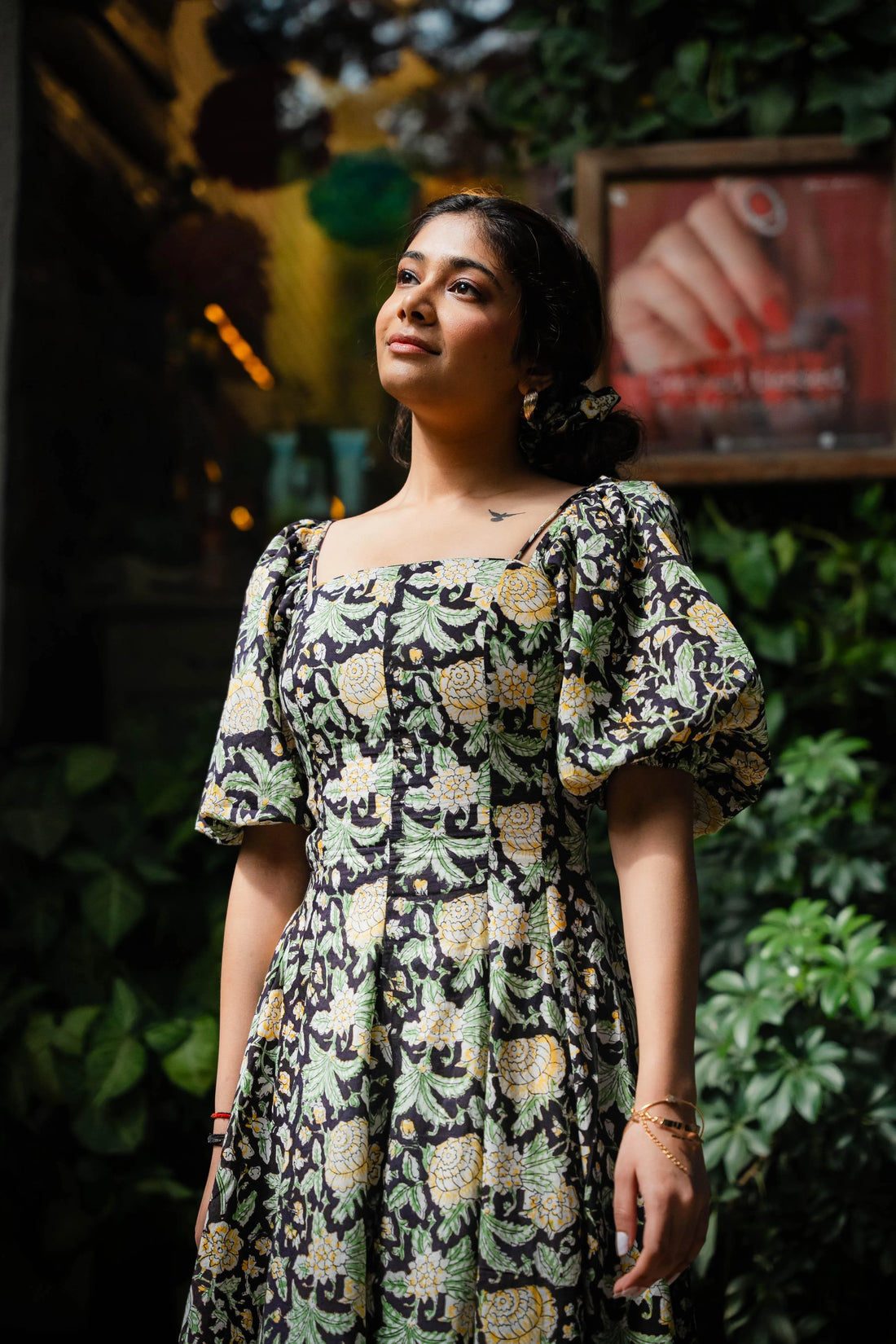 Black Floral Corset Dress - Odhanon