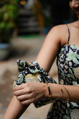 Black Floral Corset Dress