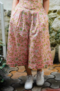 Shop Pink Floral Wide Leg Culottes - Odhanon