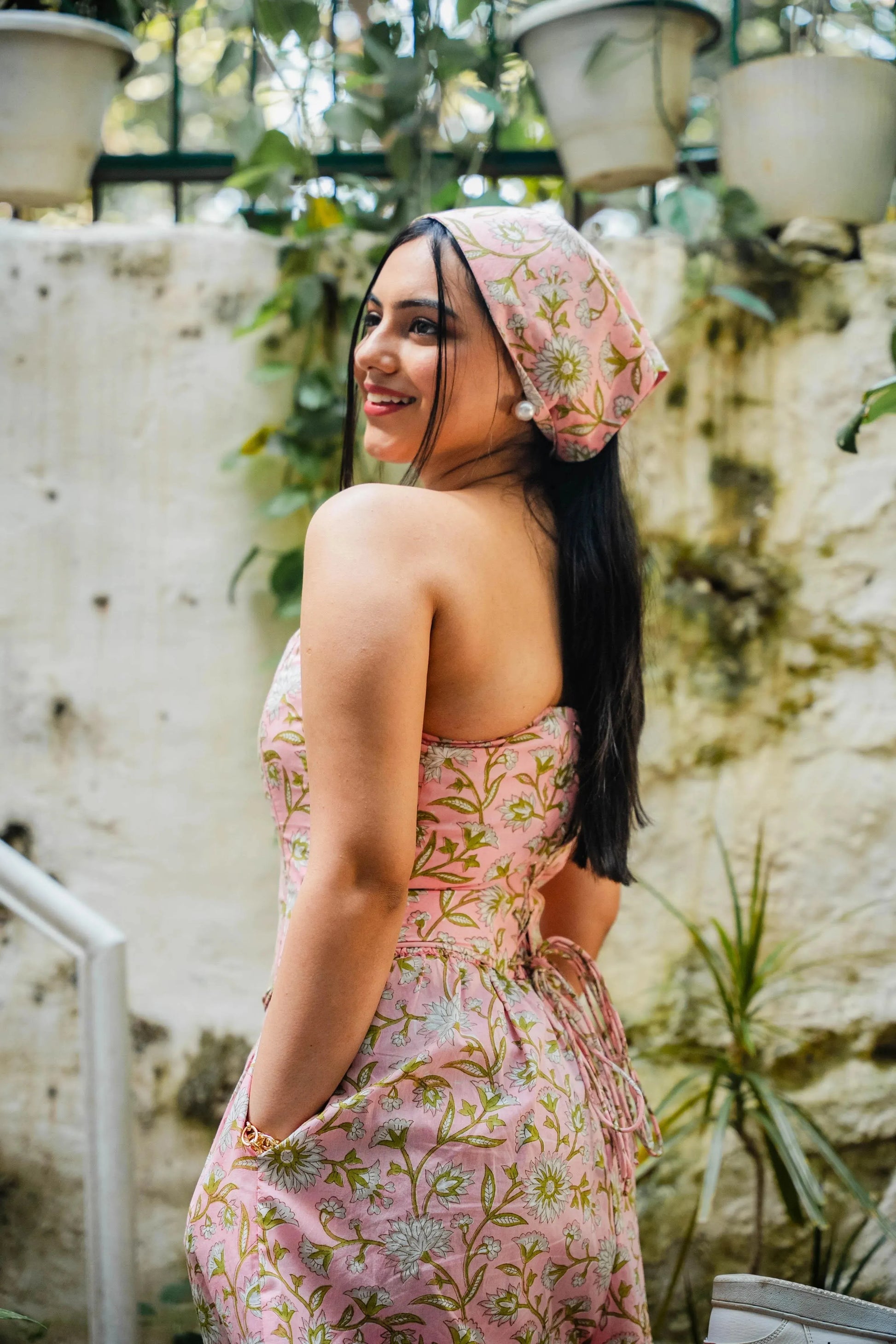 Pink Floral Corset Top - Odhanon