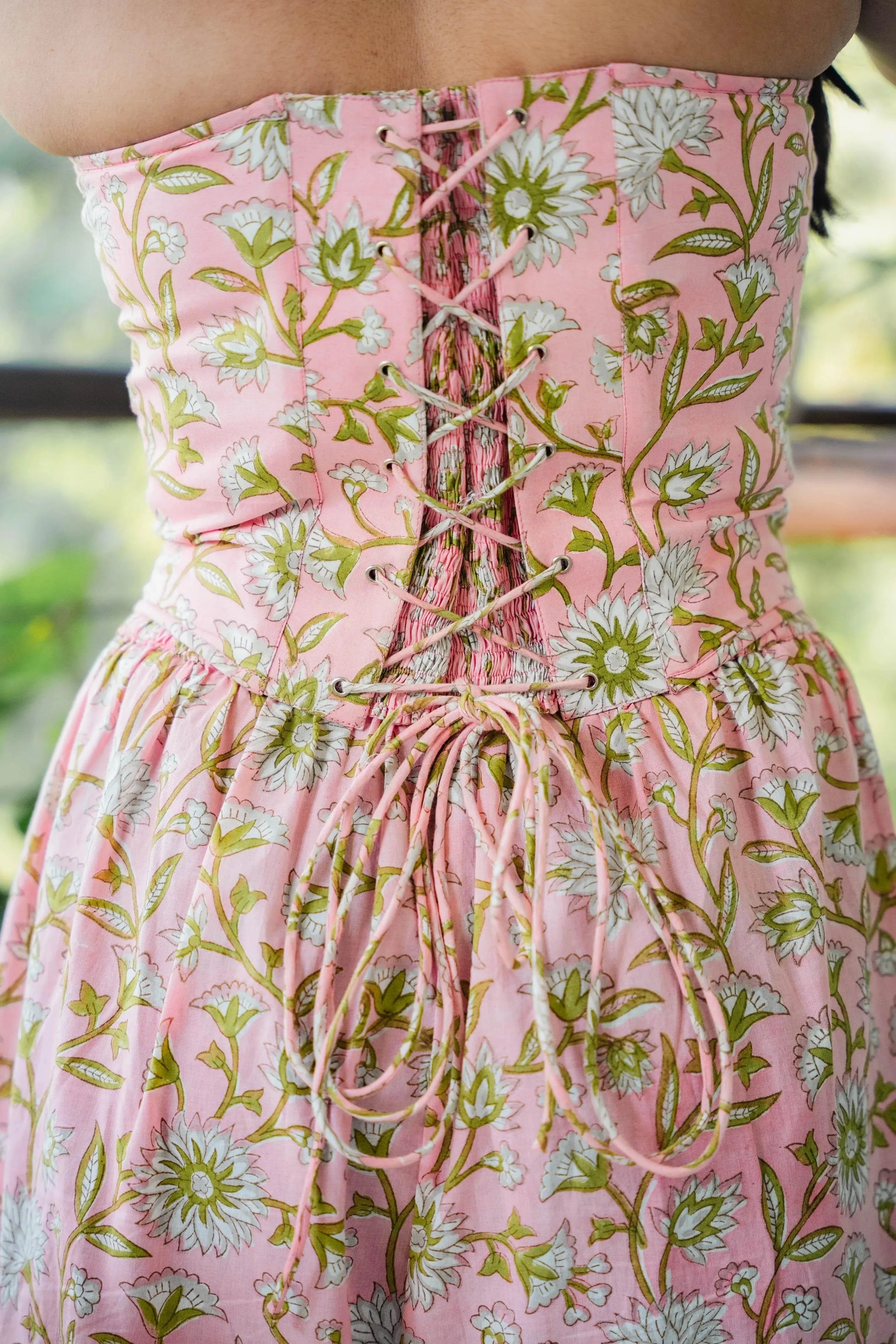 Pink Floral Corset Top - Odhanon