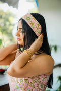Pink Floral Head Scarf - Odhanon