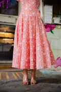 Peach Floral Corset Dress - Odhanon