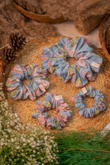 Blue Big Florals Scrunchie