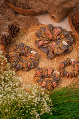 Mustard Big Florals Scrunchy