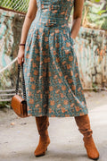 Shop Blue Floral Wide Leg Culottes - Odhanon