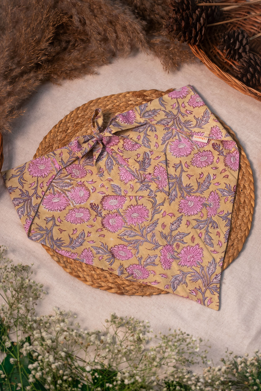 Yellow & Pink Florals Bandana