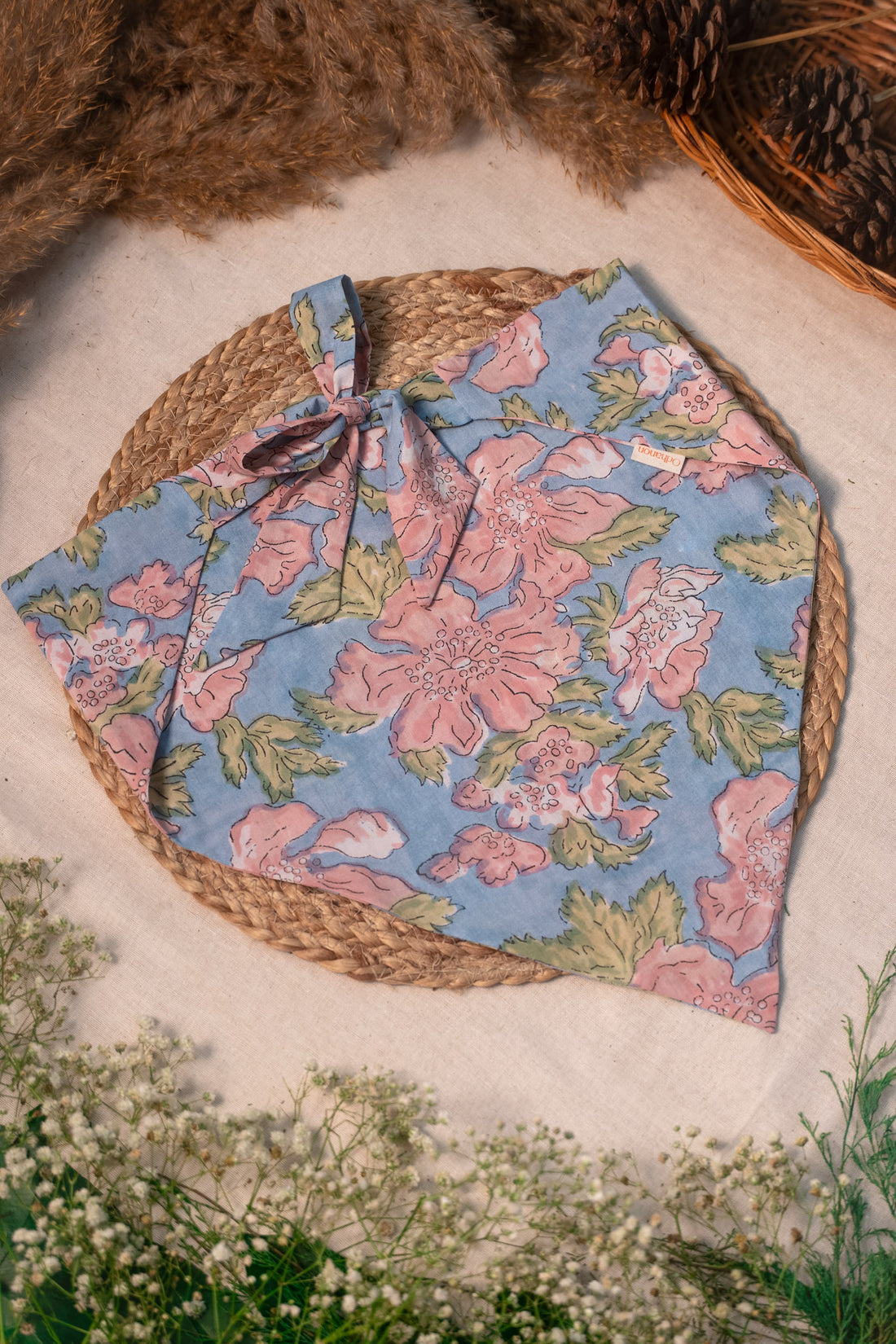 Blue & Pink Florals Bandana